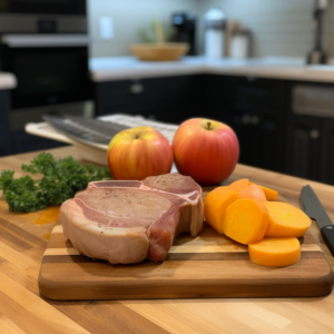 Sheet Pan Apple Stuffed Pork Chops with Butternut Squash